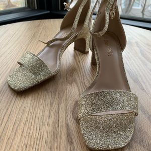 Gold special occasion strappy shoes NEW